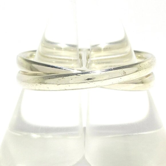 Auth HERMES Double Ring Chaine d'Ancre Punk - Silver 2******** Ring - Picture 7 of 7